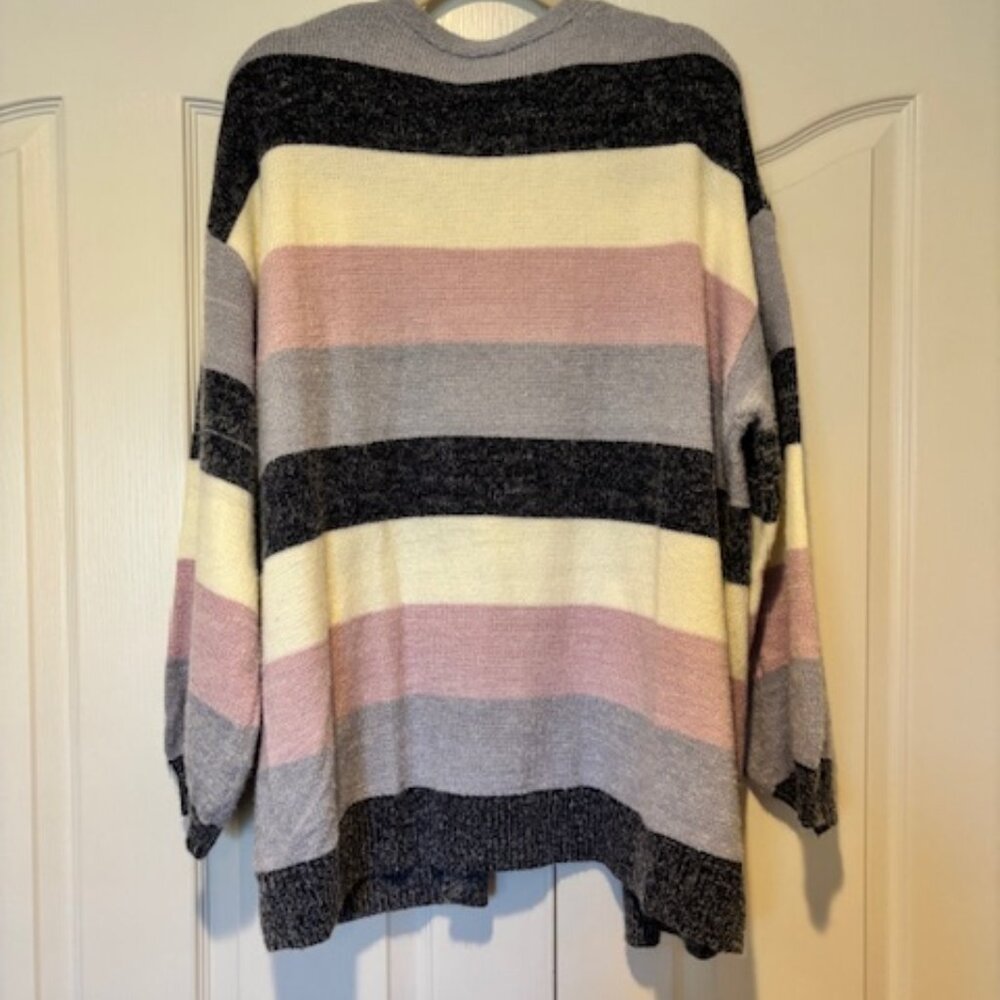 BloomChic Colorblock Contrast Patched Pocket Cardigan - 14-16/1X - Picture 2 of 7